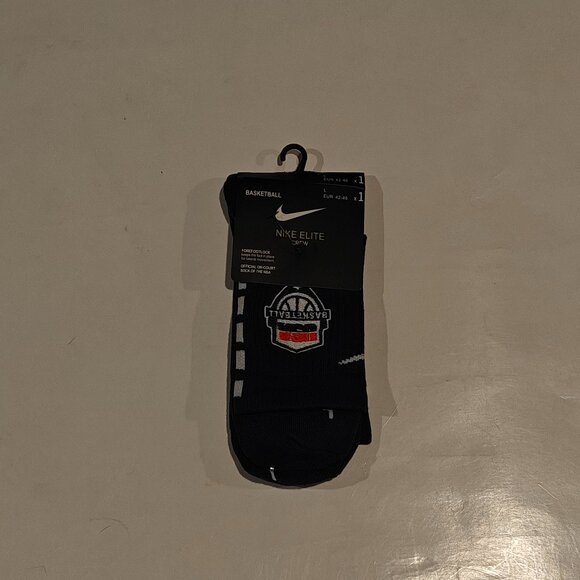 Nike USA Elite Basketball Socks Blue/White Crew Adult Size Large (8-12) (42-46) - Picture 2 of 4